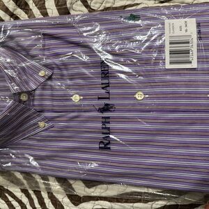 NEW NWT 16 34/35 Ralph Lauren Purple Striped Men's Shirt